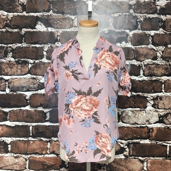 Liberty Love NWT Blouse Top Shirt Boho Floral Pink Blue Small - Picture 7 of 12